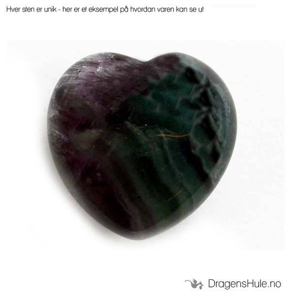 Mineral: Hjerteformet 2,5cm Fluoritt / Fluorite